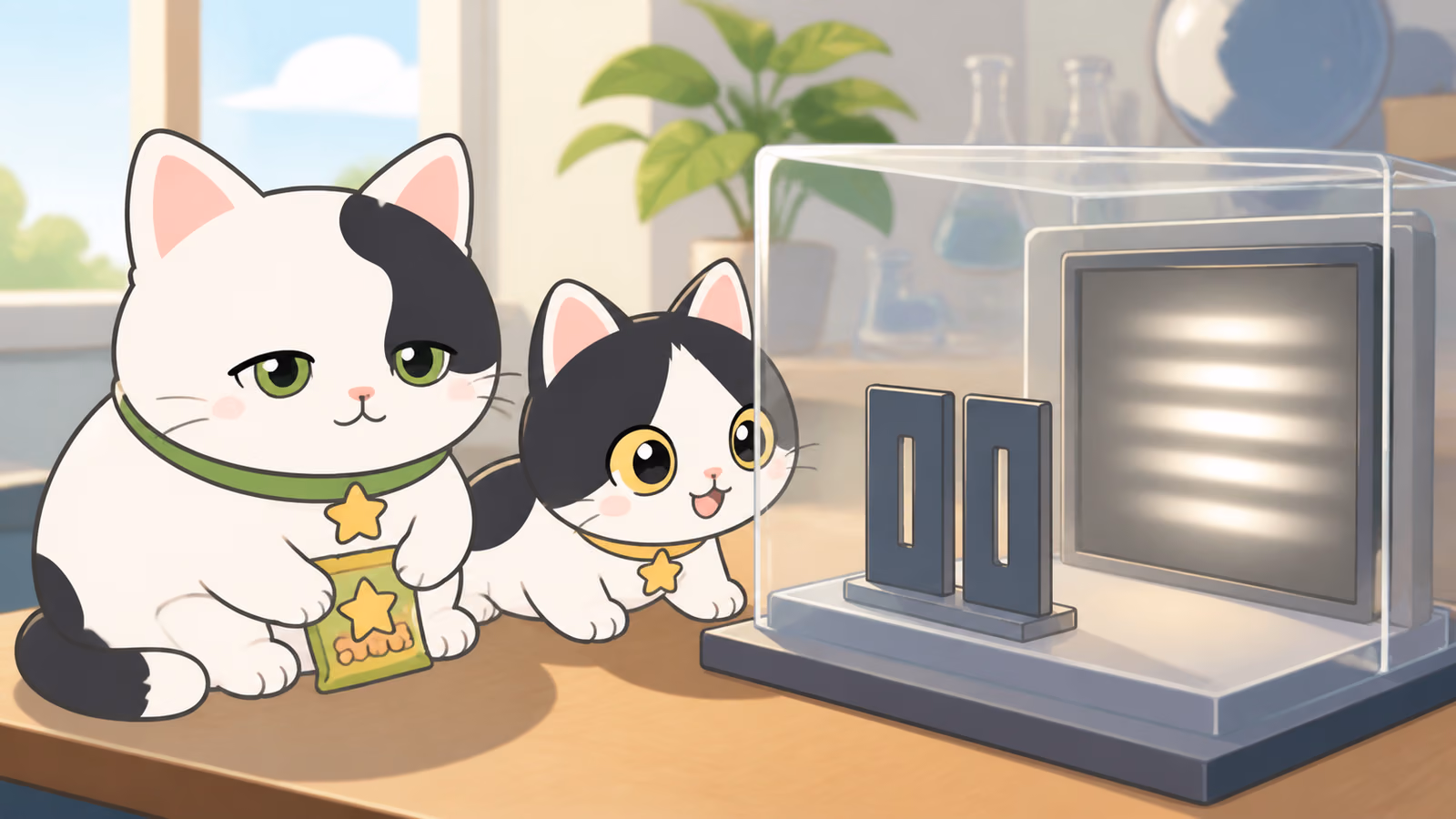 光は波？ それとも、つぶ？（1つずつ届くのに、たくさん集まると波のしま）