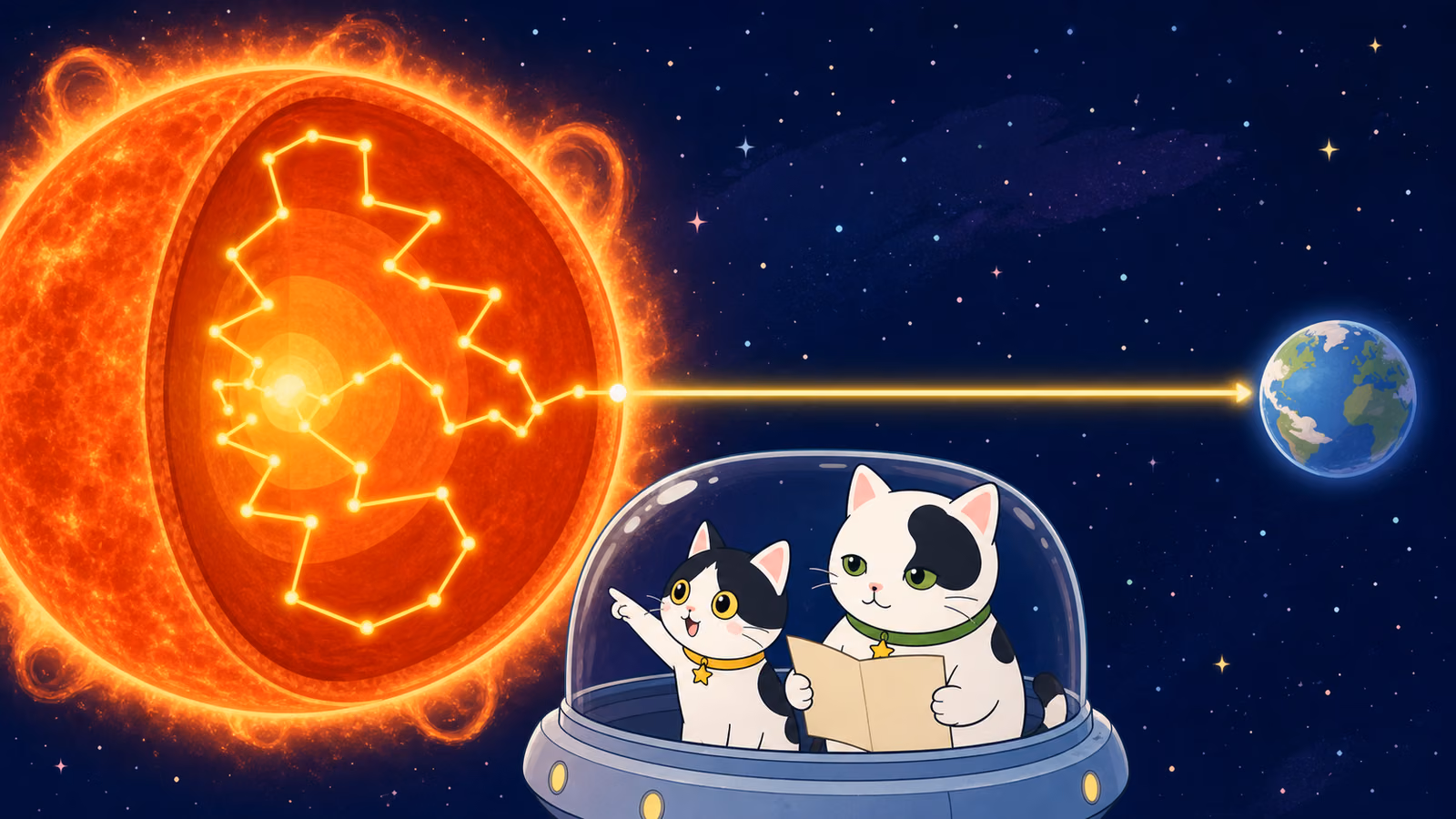 星はどうして光っているの?(生まれた光は、長い道を通ってとどく)