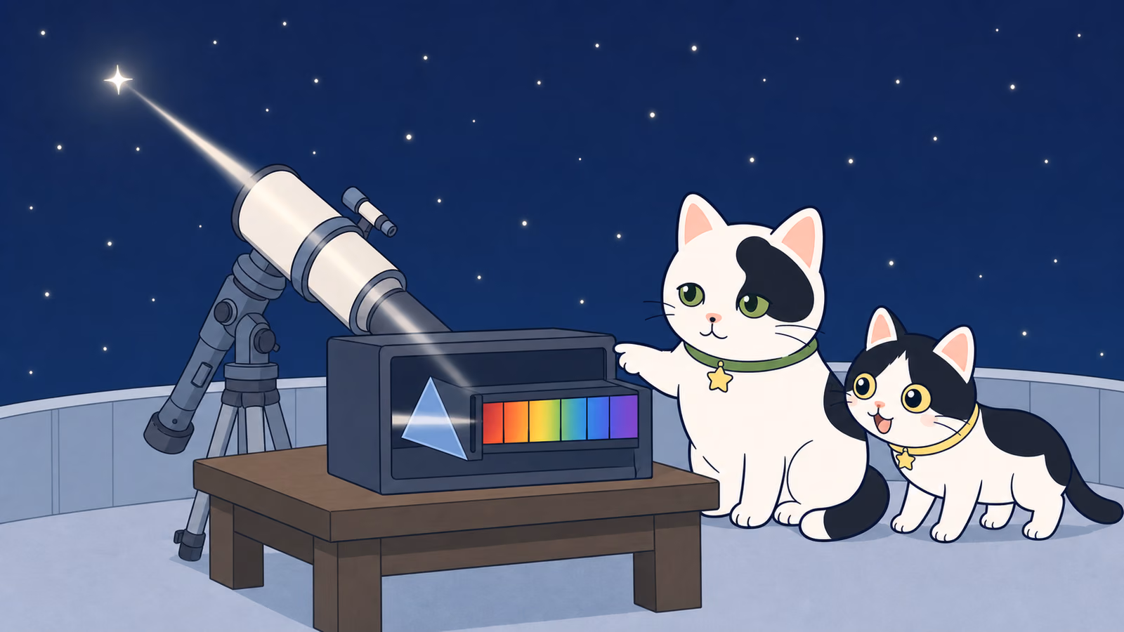 星の色がちがうのは、にゃんで?(星の光を虹に分けると、もっとわかる)