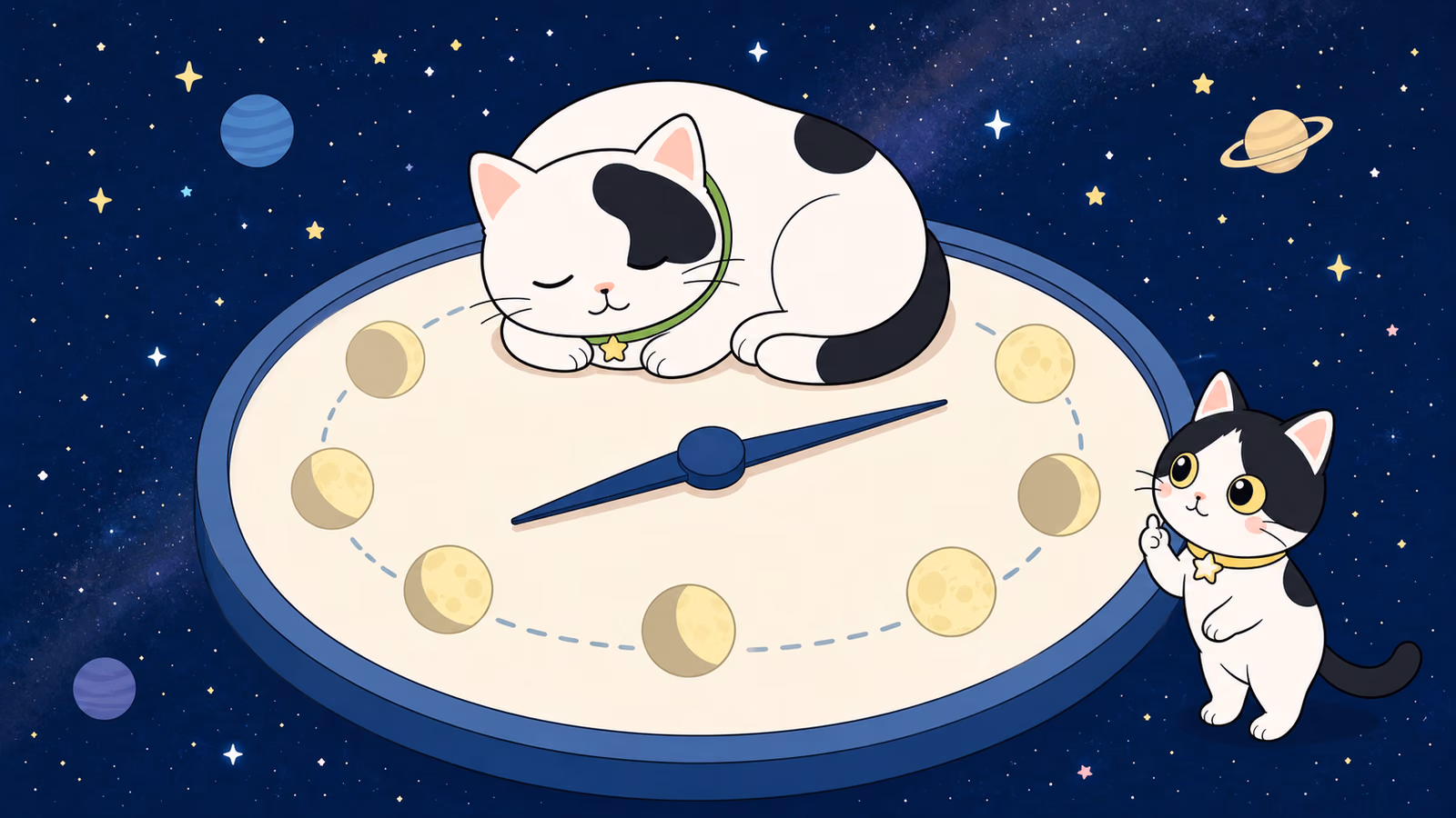 月はどうしていつも同じ顔なの?(ねこ換算)
