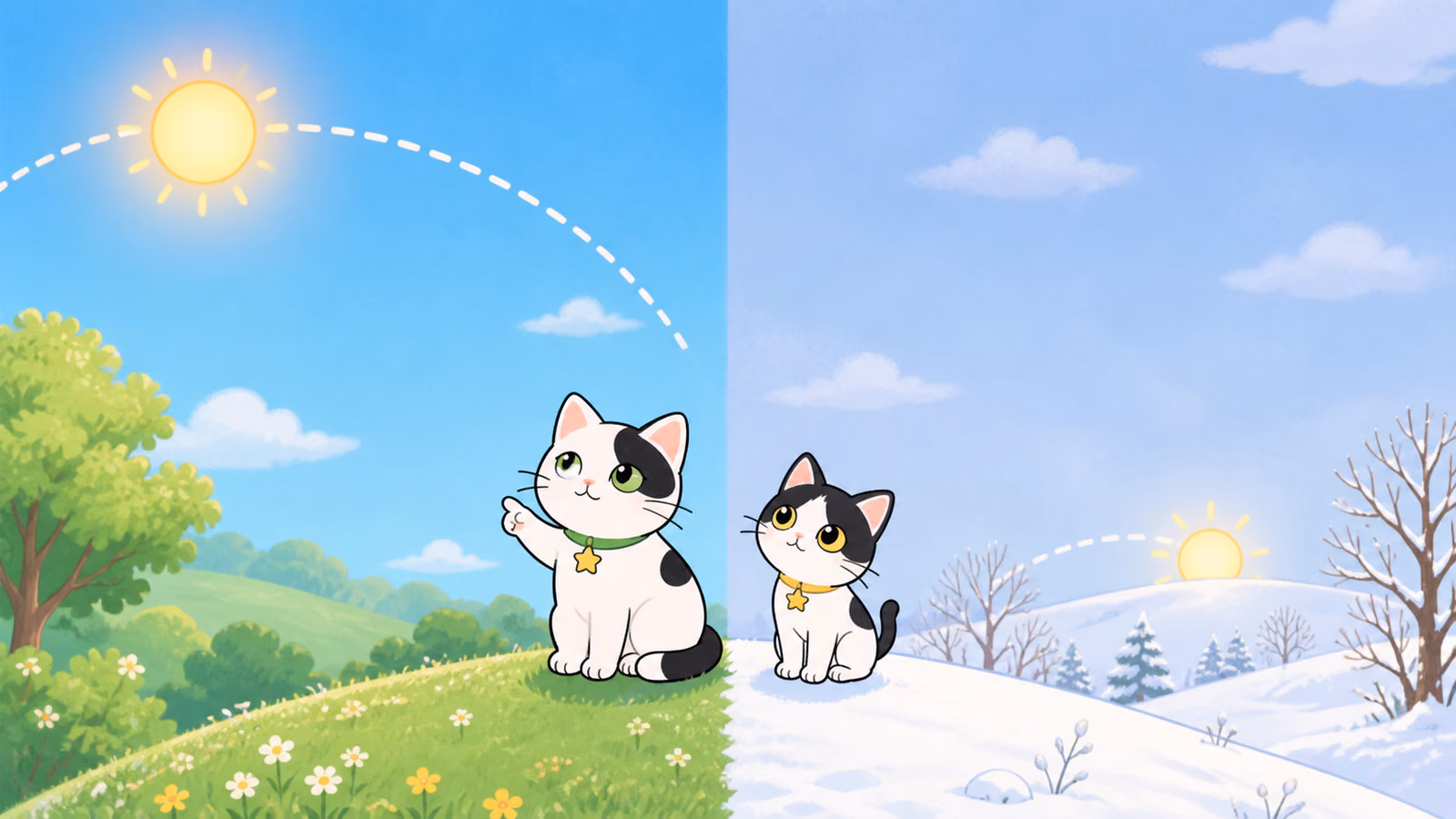季節はどうしてあるの?(昼の長さも、夏と冬で変わる)